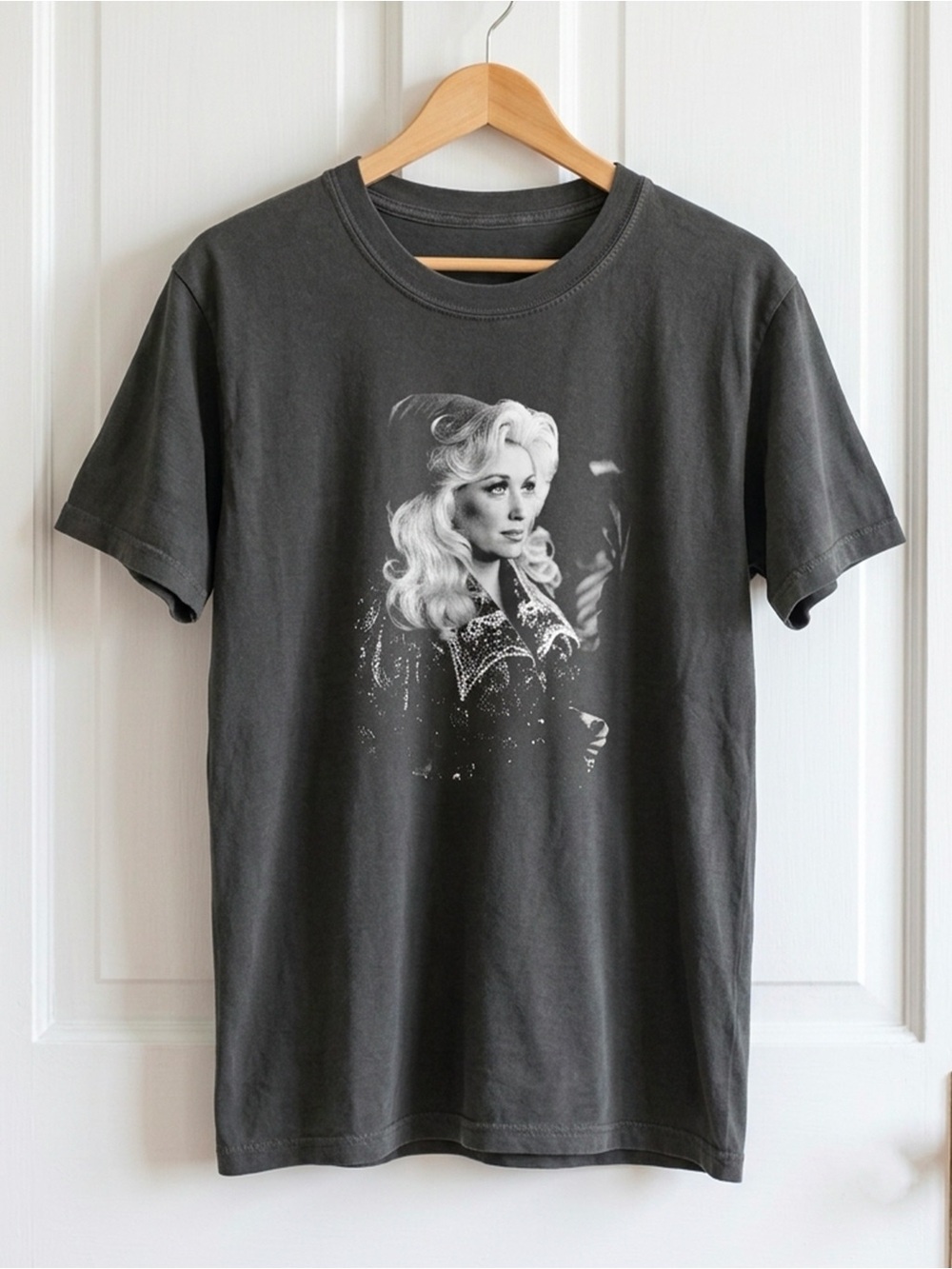 Dolly Parton Black and White Portrait Pepper Comfort Colors T-Shirt